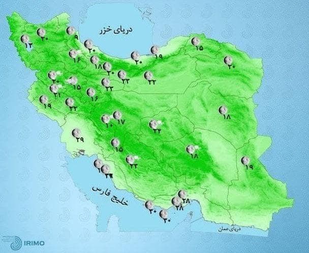وضعیت آب و هوا امروز ۲۷ اردیبهشت ۱۴۰۰ / رگبار و وزش باد شدید ۵ روزه در ۲۳ استان