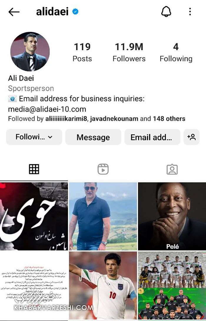 علی دایی چه کسانی را فالو دارد؟ ماجرای علی کریمی علی دایی چه کسانی را فالو دارد؟ ماجرای علی کریمی