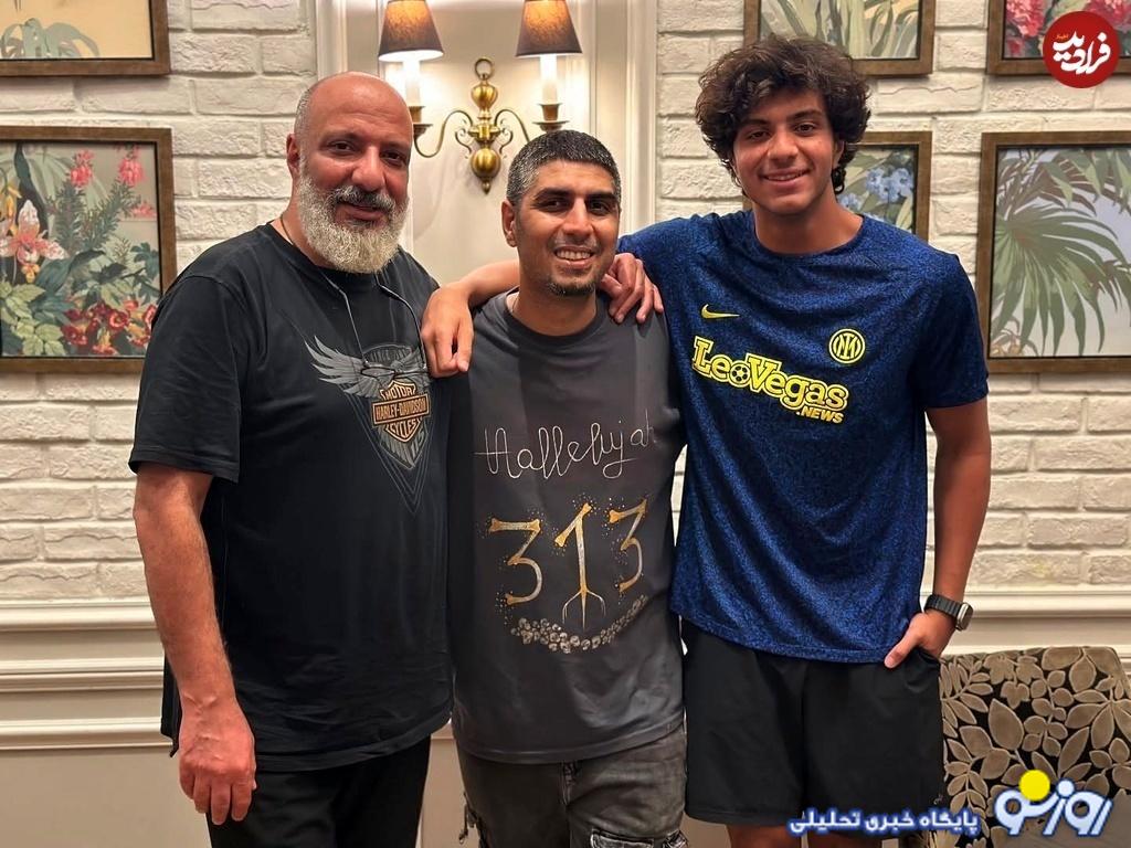 عکس/ تیپ تینیجری امیرجعفری و پسرش در کنار رضا پیشرو