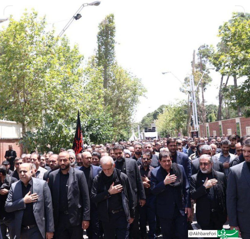 حضور مخبر و پزشکیان در اجتماع عزاداران پاستور