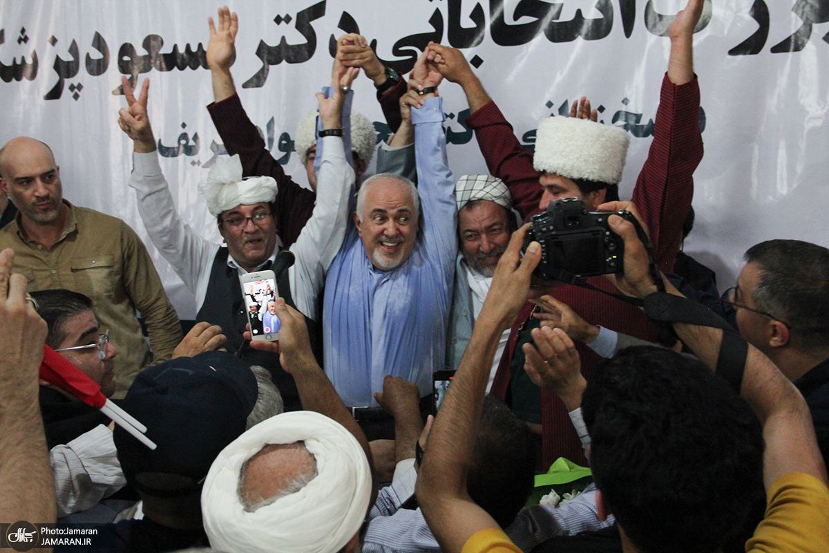 ظریف در راه تبلیغ  مسعود پزشکیان ذوب شد!