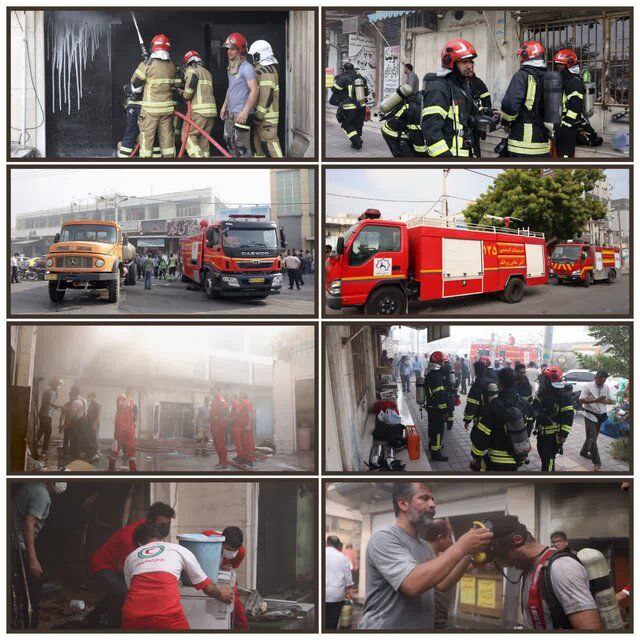 تصاویری از آتشسوزی در بازار قدیم قشم