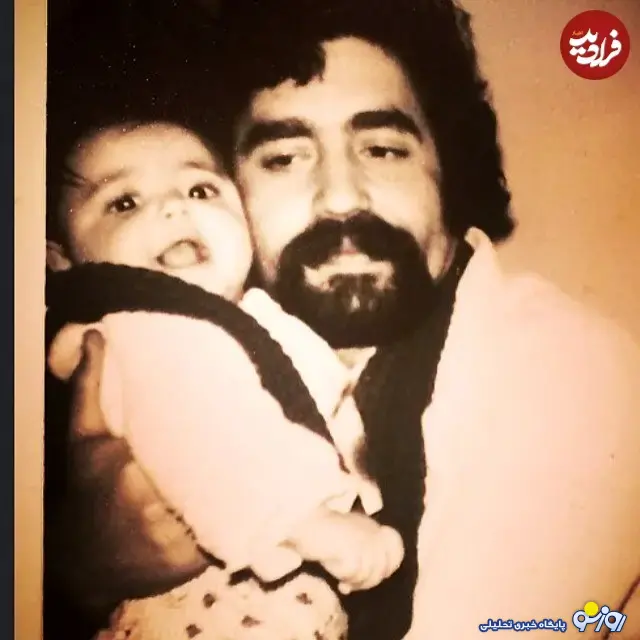 شقایق فراهانی نوزاد در آغوش پدر