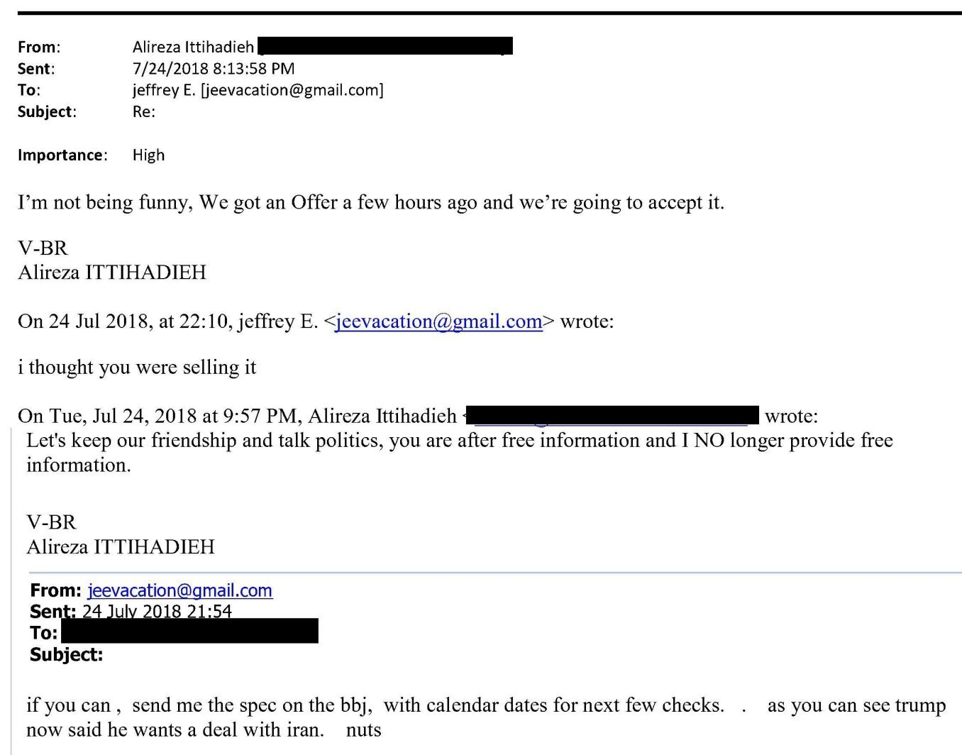 علیرضا اتحادیه و جفری اپستین