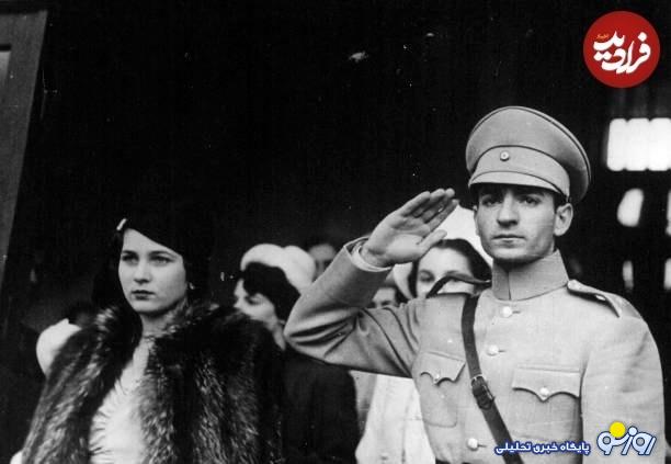 محمدرضا پهلوی در کنار همسر اول مصری اش؛ سال ۱۳۲۰