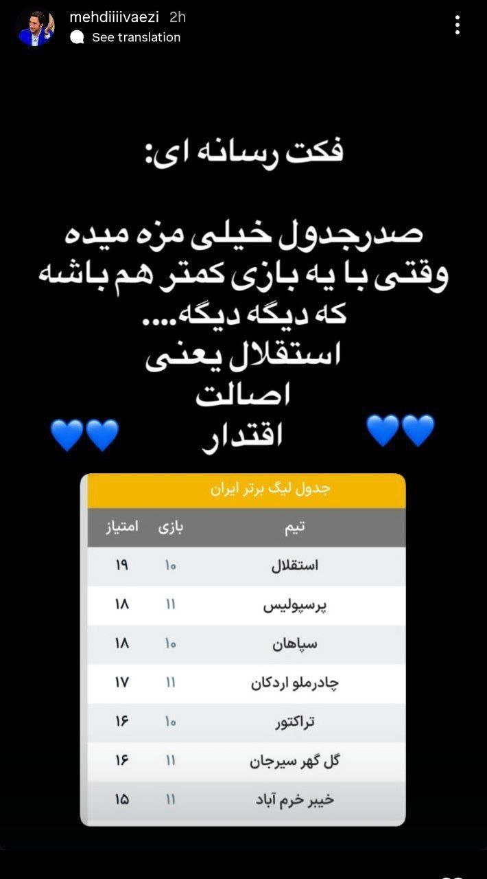 عکس| صدر جدول به استقلال خیلی مزه می‌دهد!