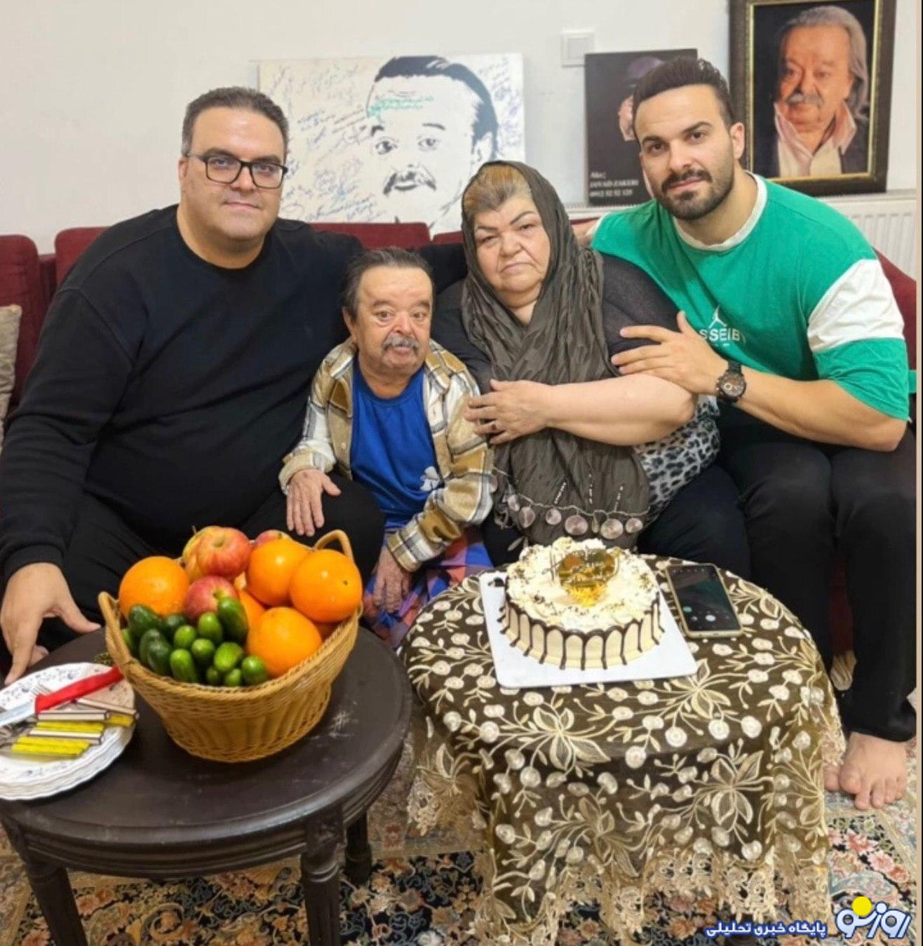 جشن تولد ساده بازیگر کوتاه قامت ایران در کنار خانواده‌اش